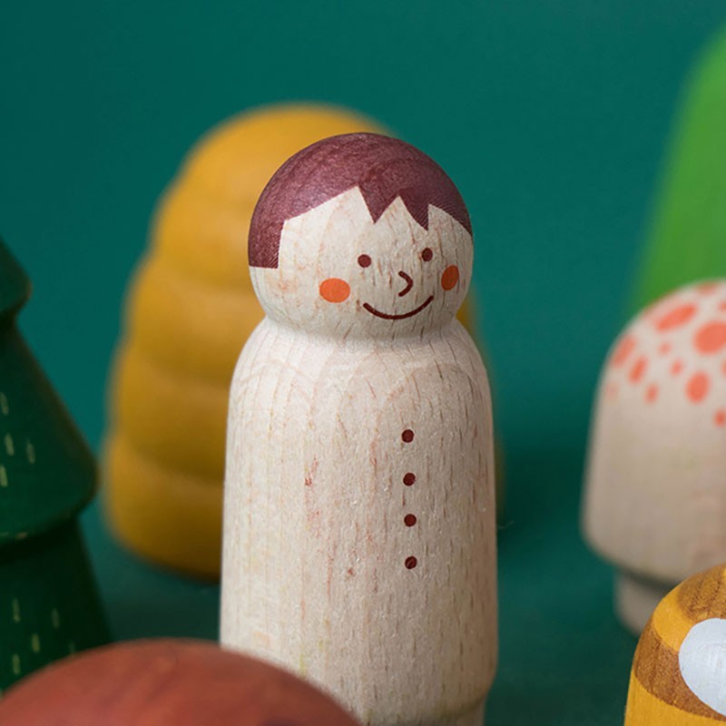 mini wooden world, symbolic play